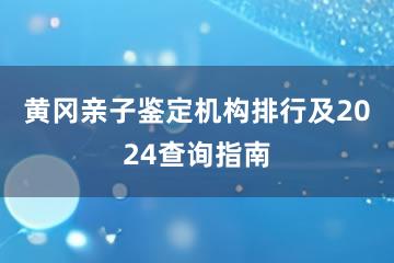 黄冈亲子鉴定机构排行及2024查询指南